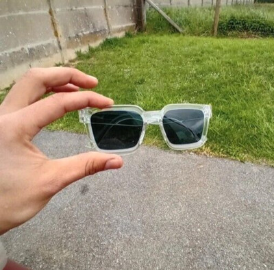 Sonnenbrille transparent, eckig, Retro, Trend Herren und Damen