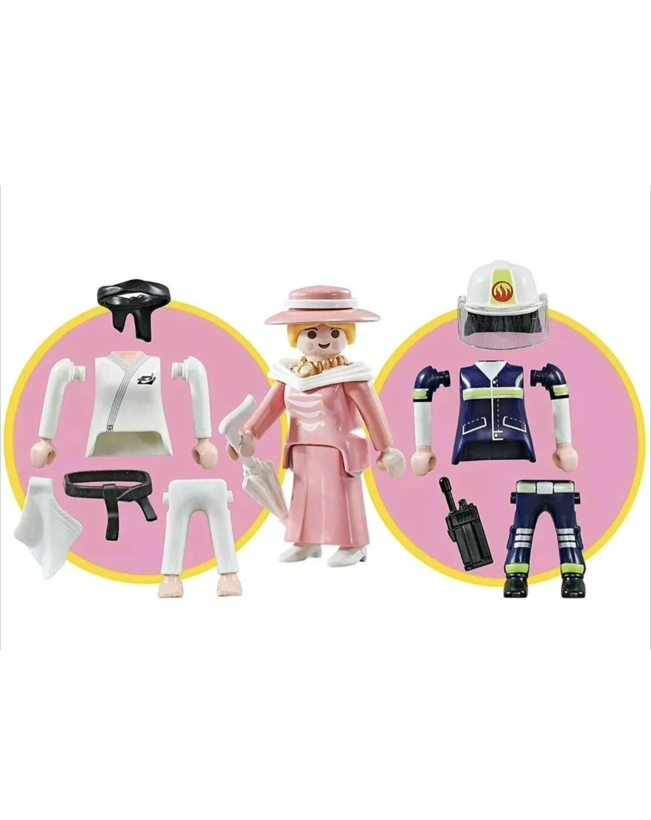 Playmobil 9855 3 IN 1 Figure Karate / Classic Lady / Fire Fighter NEW