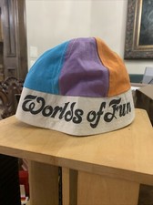 Vintage Collectable WORLDS OF FUN Park Multi Color Boy's Sun Gilligan Hat D333