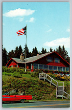 Postcard Vintage VT Mariboro Skyline Restaurant Old Car Chrome ~9889