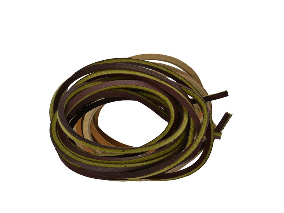 COSMETIC LEATHER Lacci stringhe quadrati in cuoio per scarpe timberland 120 cm marrone giallo