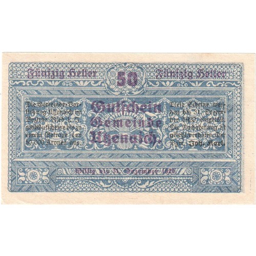 [#289309] Austria, Utzenaich, 50 Heller, 1920-12-31, UNC(63) - Afbeelding 2 van 2