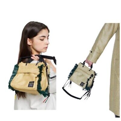 TOGA ARCHIVES x PORTER Beige Canvas String Fringe 2way Bag TOGA ARCHIVES x PORTER Beige Canvas String Fringe 2way Bag