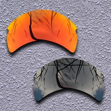 US Fire Red Black Replacement Lenses For-Oakley Flak 2.0 XL Polarized