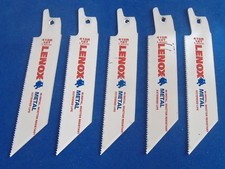LOT OF FIVE LENOX BIMETAL RECIPROCATING SAW BLADES 418R 18-TOOTH MADE IN USA