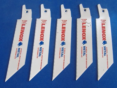 LOT OF FIVE LENOX BIMETAL RECIPROCATING SAW BLADES  418R 18-TOOTH  MADE IN USA