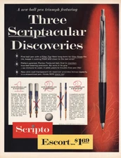 1960 Scripto: Scriptacular Discoveries Vintage Print Ad