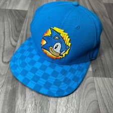 Sonic The Hedgehog Game On Baseball Hat Blue Embroidered Adjustable Snapback Cap