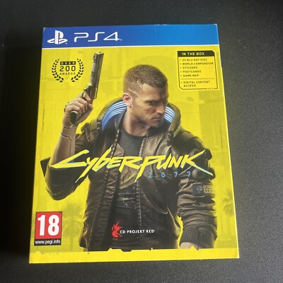Cyberpunk 2077 (PS4) komplett 2 Disc, Karte, Sticker, Postkarten, Weltkompendium