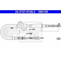 ATE Handbremsseil Bremsseil Hinten Links Passend FüR Audi 80 89 89Q 8A B3 90