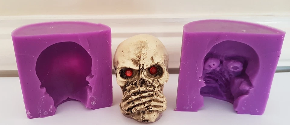 3D Speak No Evil 6cm Calavera Molde de Silicona Para Chocolate, Clay, Velas Etc. - Imagen 1 de 1