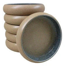 Pack of 6 Ao Nagashi River Round Appetizer Salad Banchan Deep Dish Plates 5"D