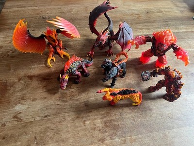 7 x Eldrador Lava-Welt: Drache ,Phoenix, Dämon u.a.