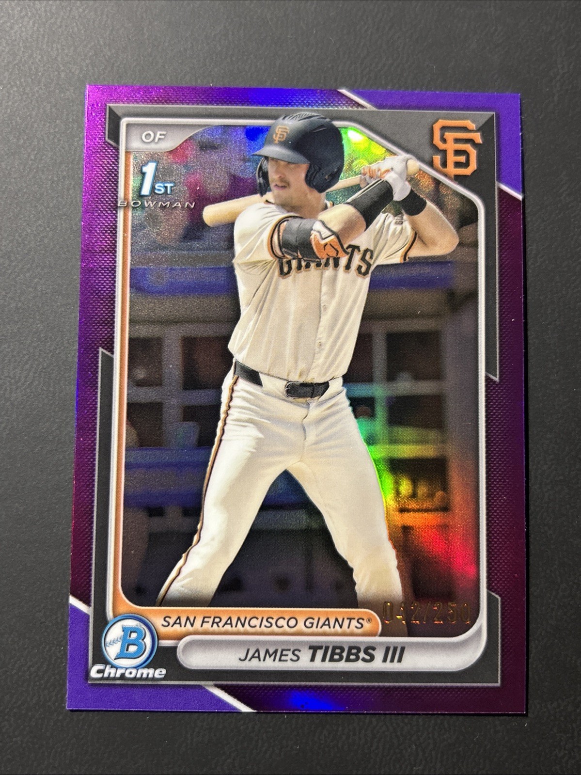 2024 Bowman Draft Chrome Purple Refractor /250  #BDC-40 James Tibbs III Giants