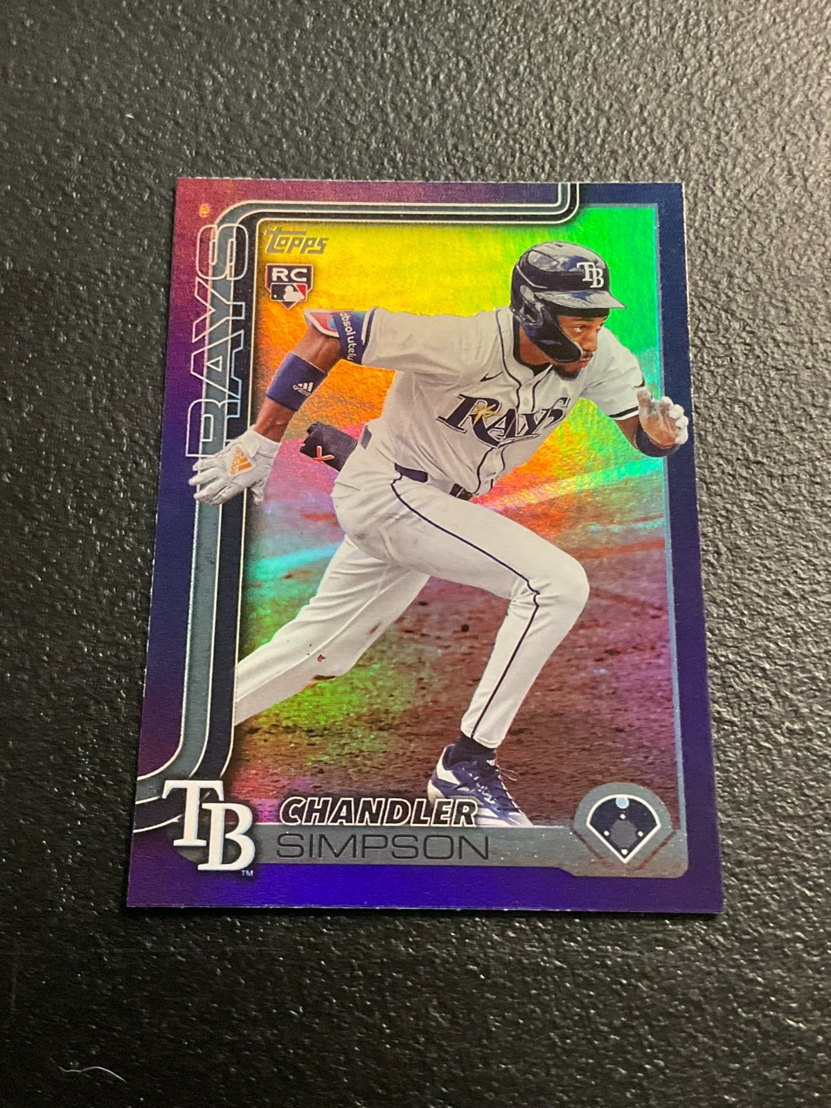 2025 Topps Update Purple Rainbow Foil /250 US277 Chandler Simpson, Tampa Bay Ray