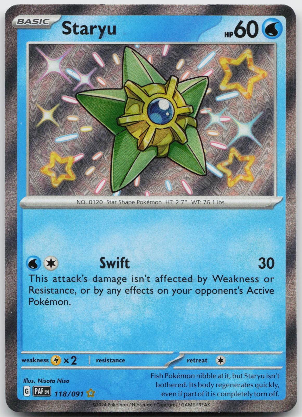 Staryu 118/091 Holo Pokemon Paldean Fates - NM