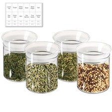 10oz Glass Jars with Airtight Lid, 4 Pack Glass Kitchen Canisters Set for Spi...