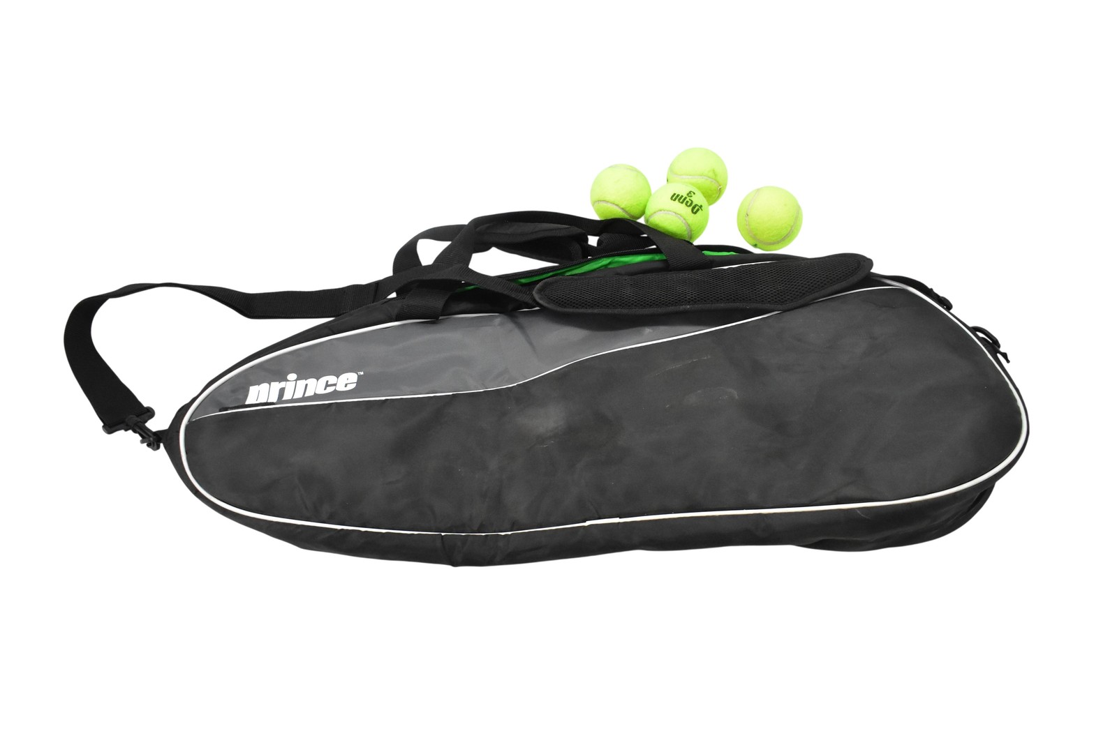 Prince Tennis Racket Bag Case Black Green Shoulder Strap wit