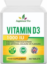 Vitamin D 1000IU 365 Vegetarian Tablets | Optimum Strength Cholecalciferol Vitam