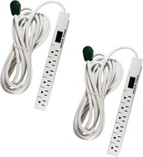 GoGreen Power Inc. G-16315-15-2 6 Outlet Surge Protector, 15FT Cord, White,...