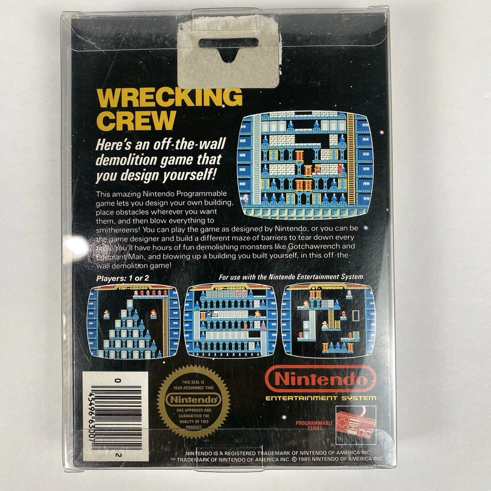 VTG NES Nintendo Wrecking Crew W/Box Case Protector Manual 5 Screw Fast Shipping - Image 3 of 4