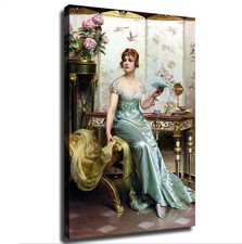 Classic Beautiful Victorian Vintage Fashion Ladies Poster Canvas Painting Wall