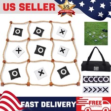 Giant 4ft Wooden Tic Tac Toe Game with Bean Bag Toss for Family Backyard Party