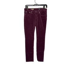 AG Adriano Goldschmied The Stevie slim straight purple corduroy pants womens 26R