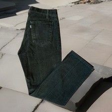 Vintage Levis 515 Corduroy Pants 32x29.5 Green 80s Made In USA Hippie Disco