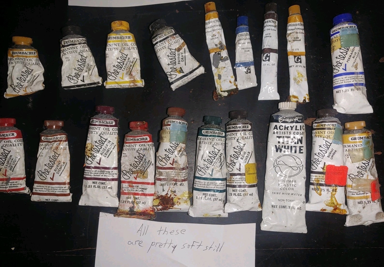 Vintage GRUMBACHER PRE-TESTED Oil Paints Mixed Lot + Sargent PREOWNED AS-IS