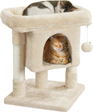 23.5in Cat Tree Tower, Cat Condo with Sisal-Covered Scratching Posts, Cat House