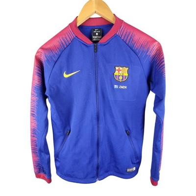 Barcelona Jacket Kids LARGE Blue Football Training FCB Sports Nike Anthem Size L
