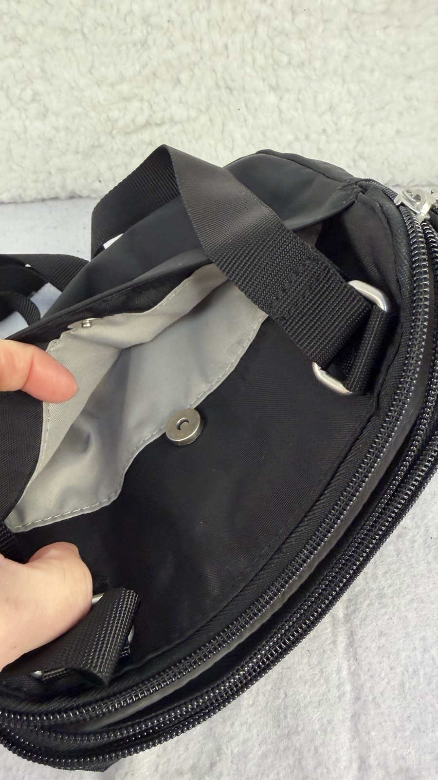 Baggallini Double Zip Black Medium Crossbody Bag … - image 11