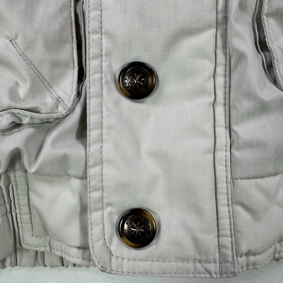 Chaqueta de bombardero vintage solo para miembros beige acolchada forro con cremallera para hombre - mediana Foto 3 de 4