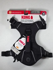 KONG Ultra Durable Dog Harness Black Medium Waste Bag Pocket