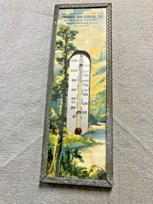 Vintage ERKENBECK Sand & Gravel Co. Advertising Wall Thermometer Meeker Joplin