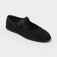 Women s Halston Flats with Memory Foam Insole - Universal Thread Black 12