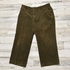 Vintage Orvis Made In USA Green Cropped Corduroy Casual Preppy Hunting Pants 36