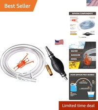 Multi-Purpose Fuel Transfer Pump - Handheld with 8 Ft Hose Pinch Clip