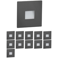 12x LED Treppenlicht/Wandeinbauleuchte FOW für innen und außen Downlight eckig