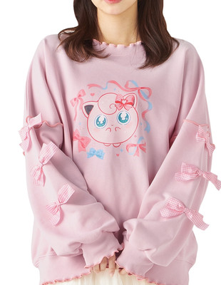 Pokemon Center Original Don't Attack Me Jigglypuff Sweatshirt Pink Japan NEW