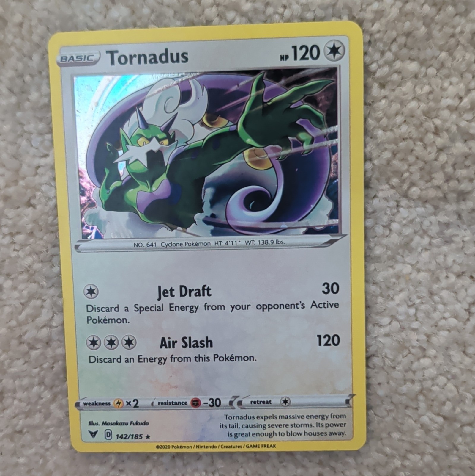 Pokémon TCG Vivid Voltage Tornadus 142/185 Reverse Holo Rare EN 2020 120HP