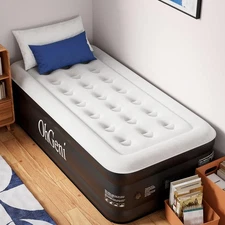 Twin Air Mattress with Built in Pump for Guest, 18in Tall Colchon Inflables B...