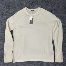 NWT J. McLaughlin Womens Cashmere Sweater Pearl Button Embellished Sleeve Size M