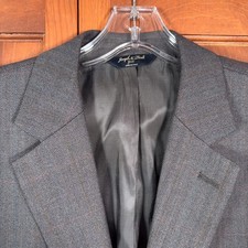 Joseph Feiss Blazer Mens 44R Gray Herringbone 2 Button Sport Coat Wool
