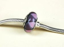 Pandora Charm, Murano Glas "Dreiecke" 790635 Lila, Violett, Beere, 925er Silber
