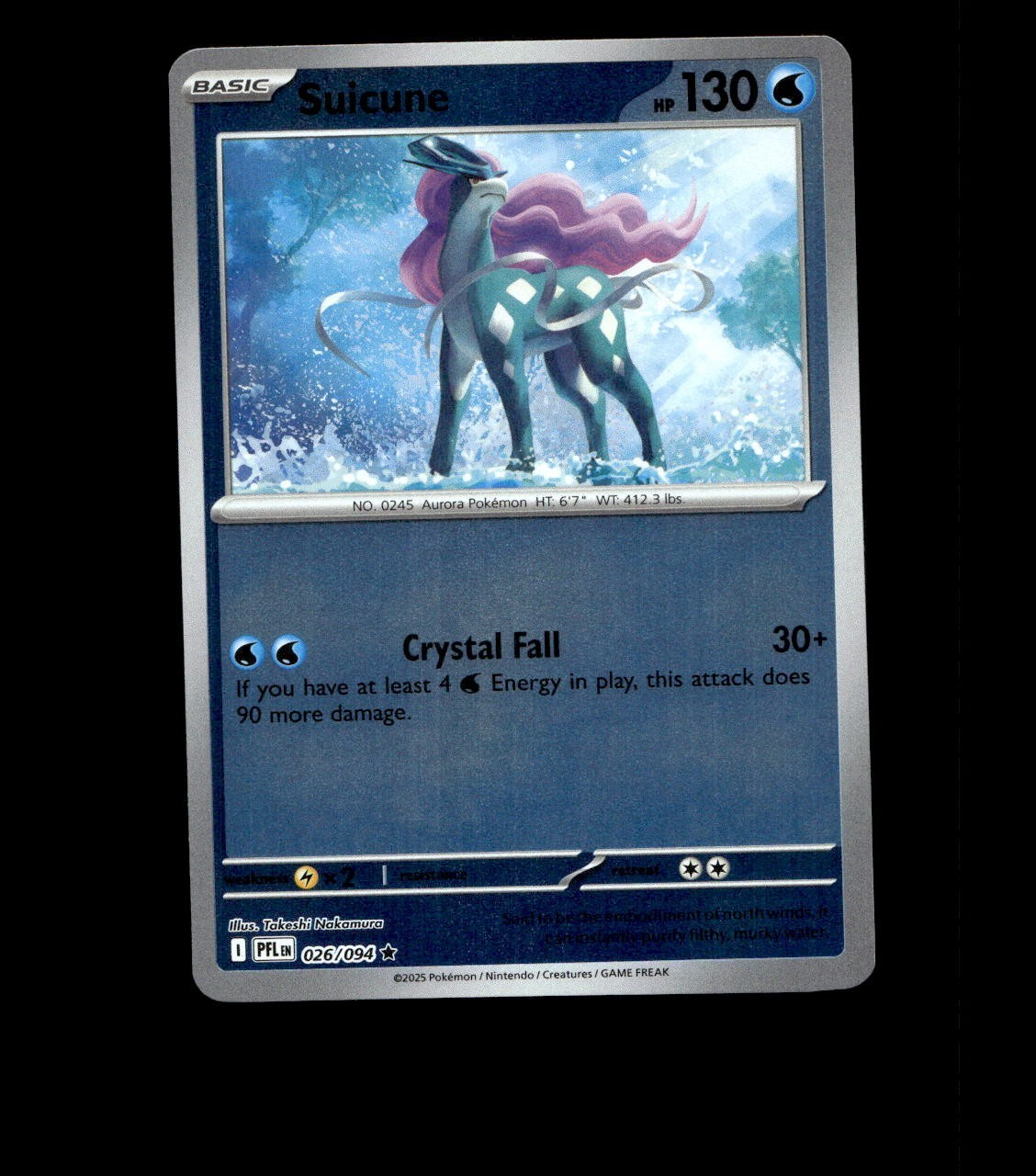 Suicune – 026/094 – Phantasmal Flames Reverse Holo Near Mint Pokemon Card TCG