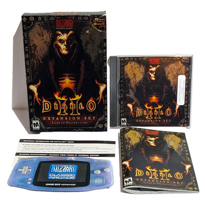Diablo II Lord of Destruction Expansion Set Big Box PC Game 2001 Blizzard Extras