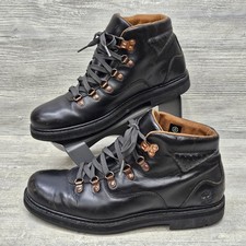 Timberland A25HS Men's 9 Black Leather Hiking Boots Lace Up MirrorFit System