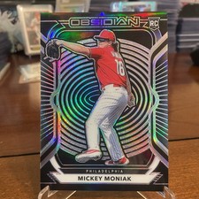 2021 Panini Chronicles Obsidian Electric Etch Purple /99 Mickey Moniak Phillies